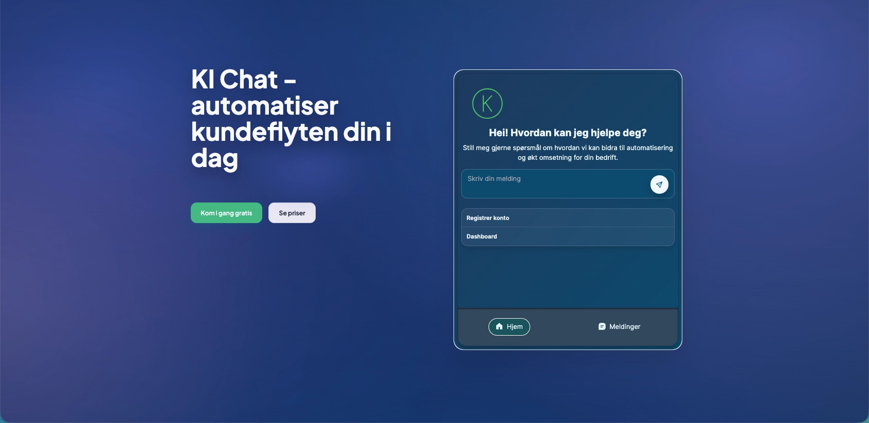 KI Chat website interface